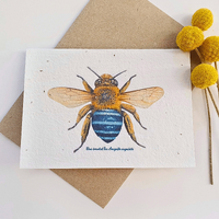 Blue banded bee Native Seed Box plantable card