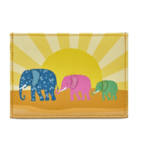 Elephant Family - Slim Leather Card Holder