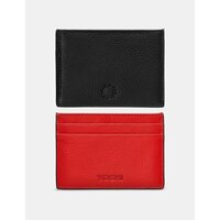 Leather Academy Card Holder (Black & Red)