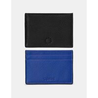 Bookworm Leather Academy Card Holder (Black & Blue)