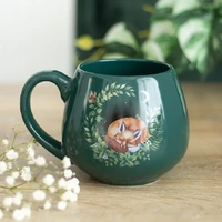 Green Sleeping Fox Mug