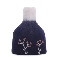 Gry & Sif Vase Felt Embroidered blue