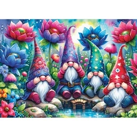 Gnomes among flowers. 1000pc Jigsaw Puzzle