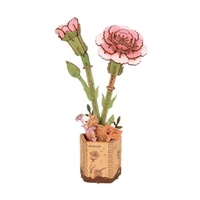 Pink Carnation Wooden Bloom Craft
