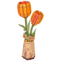 Orange Tulip Wooden Bloom Craft