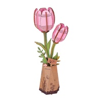 Pink Tulip Wooden Bloom Craft