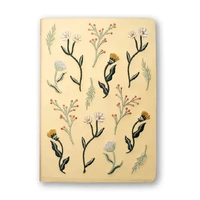 Butter Yellow Blooms Embroidered Journal Notebook