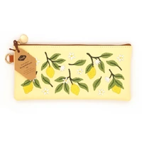 Lemon Embroidered Pencil Case