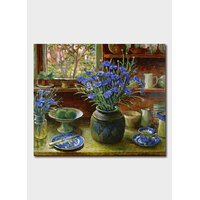 Blank Card Afternoon Interior With Cornflowers (Bip 2068)